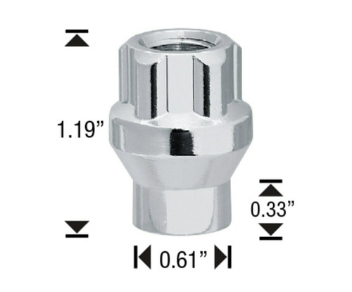 OPEN END ET WHEEL LOCKS - Chrome - 12x1.5 THREAD