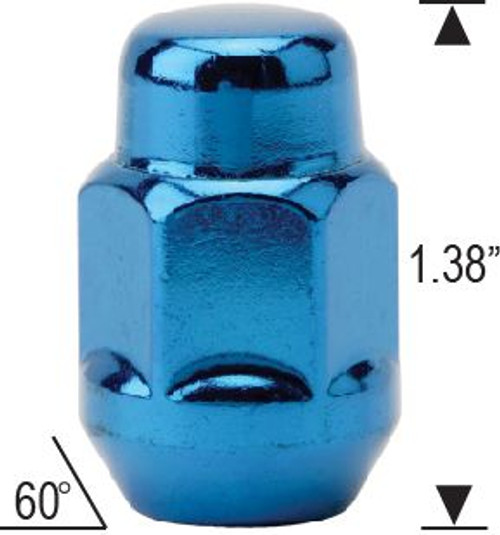 Bulge Acorn Length: 1.38" Socket: 3/4" Thread Size: 1/2"-20 [Blue]