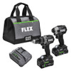 Flex 24V 1/2" Hammer Drill Turbo Mode and Impact Driver 2-Tool Combo Kit (FXM202-2B)