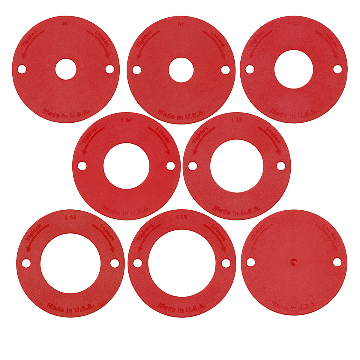 Woodpeckers 8 Piece Twist Lock Ring Set: Precision Routing for