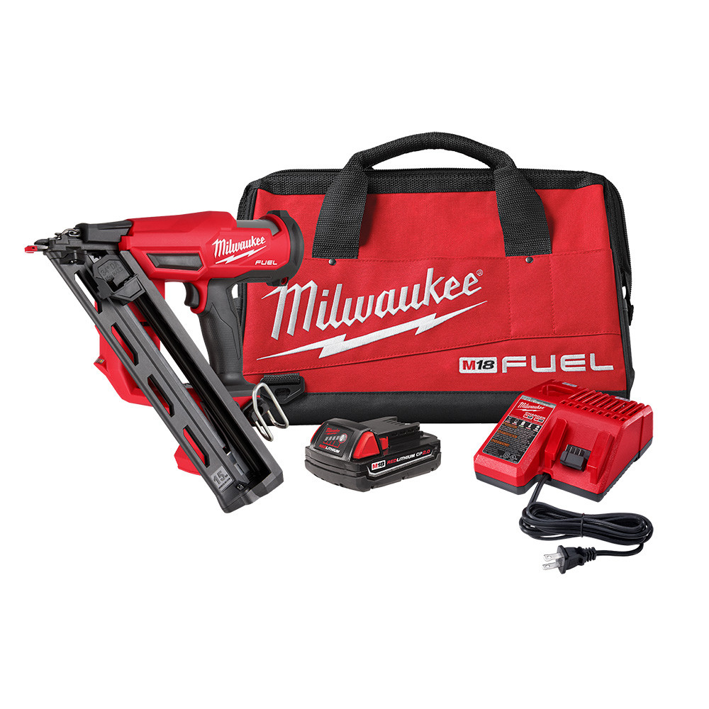 Milwaukee M18 FUEL 15 GAUGE FINISH NAILER GEN2 KIT