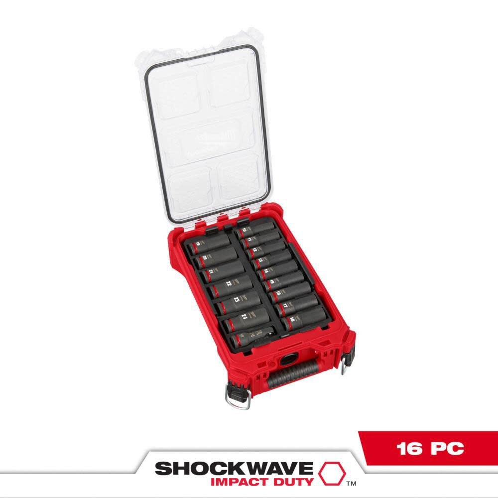 Milwaukee SHOCKWAVE Impact Duty™ Socket 1/2” Dr 16PC MM PACKOUT