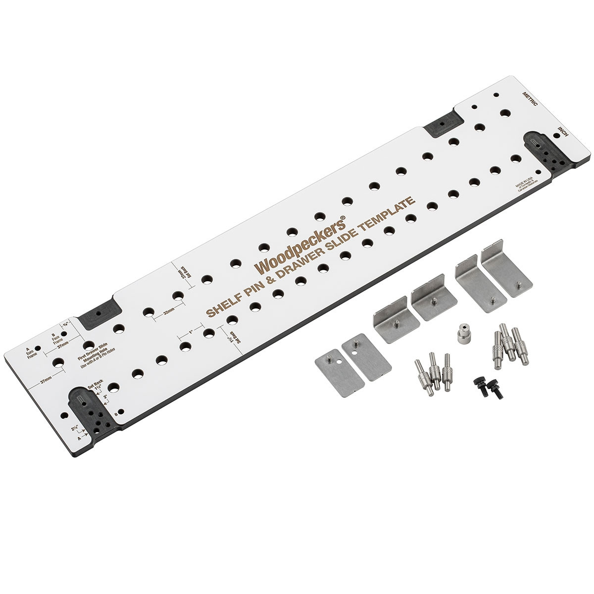 Woodpeckers Shelf Pin and Drawer Slide Template (SPT2) Precision