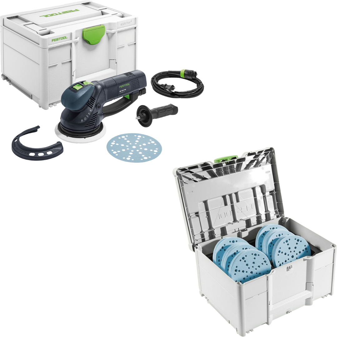Festool RO 150 FEQ Rotex Sander with Abrasive Systainer³ D150 GR SYS