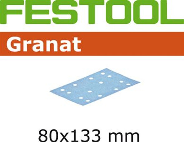Festool Granat | 80 x 133 | 400 Grit | Pack of 100 (497126)