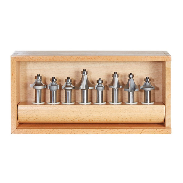 Amana Router Bits 8-pc Corner Round & Beading 1/2 Inch Shank Router Bit Collection (AMS-555)