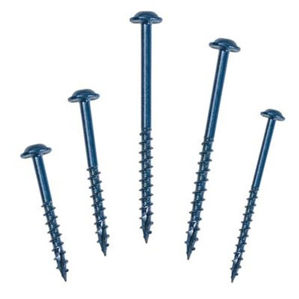 Kreg Blue-Kote WR Pocket Screws 2-1/2", #8 Coarse, Washer Head 125 Count (SML-C250B-125)