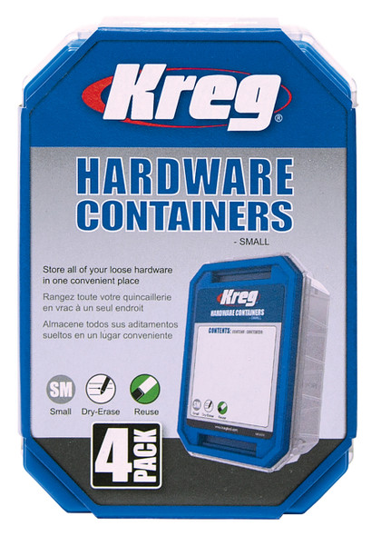 Kreg Small Hardware Containers - Set of 4 (KSS-S)