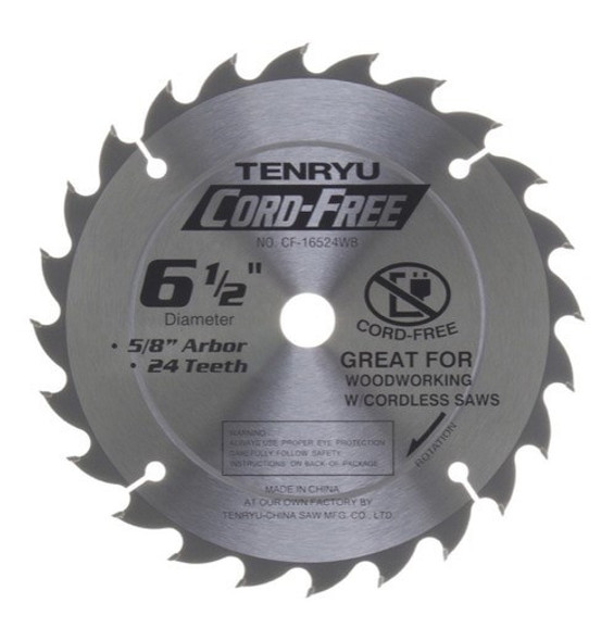 Tenryu Blade - 6-1/2"  24 Tooth 5/8" Arbor 3900 RPM (CF-16524WB)