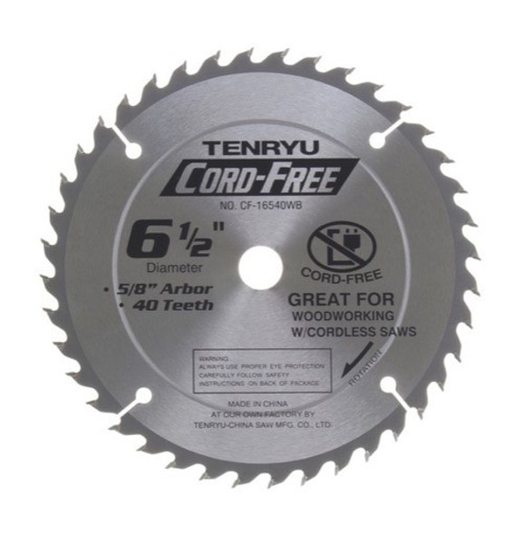 Tenryu Blade - 6-1/2" 40 Tooth 5/8" Arbor 3900 RPM (CF-16540WB)