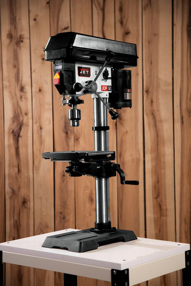 Jet 12" Drill Press with DRO on a work site