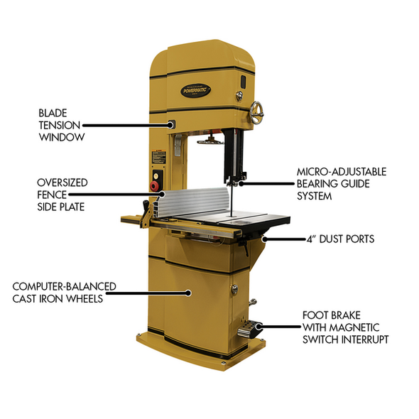 Powermatic PM1800B-3 18" BANDSAW 5HP 3PH 230/460V (PM9-1791801B)