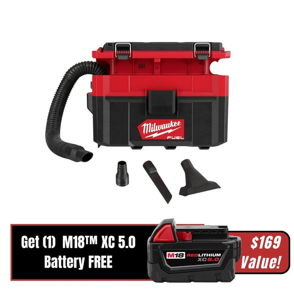 Milwaukee M18 FUEL PACKOUT 2.5 GAL WET/DRY VAC - Bare Tool - (0970-20)
