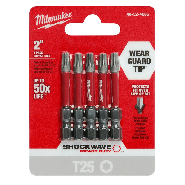 Milwaukee 5PK 2" PWR BIT T25-(48-32-4685)