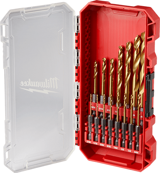 Milwaukee 15 PC SHOCKWAVE™ RED HELIX™ Titanium Drill Bit Set-(48-89-4670)