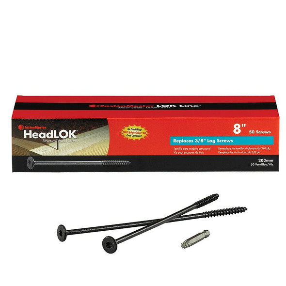 HeadLOK® 8" Structural Wood Screw 50 PCS (FMHLGM008-50)