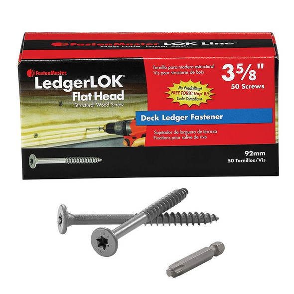 LedgerLOK® Flat Head 3-5/8" Structural Wood Screw 50 PCS (FMLLF358-50)