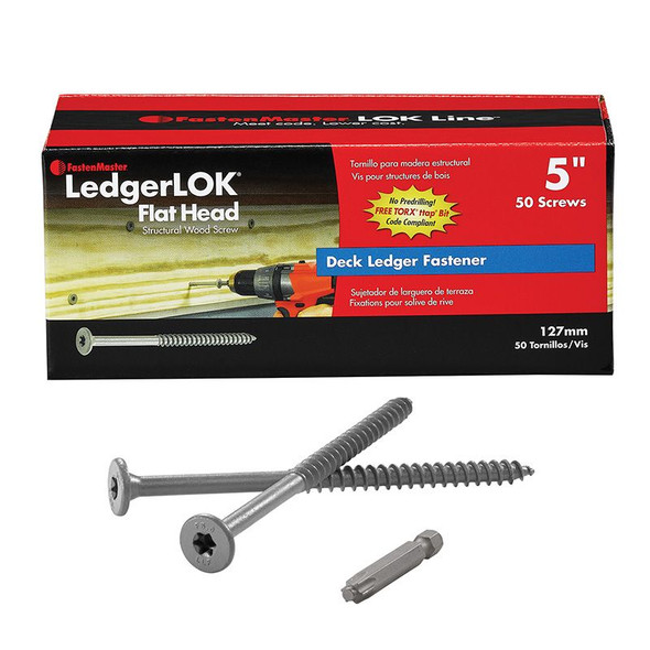 LedgerLOK® Flat Head 5" Structural Wood Screw 50 PCS (FMLLF005-50)