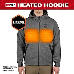 Milwaukee M12 Gray Heated Hoodie Kit Large - (M200G-21L)