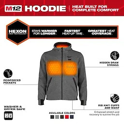 Milwaukee M12 Gray Heated Hoodie Kit X-Large (M200G-21XL)