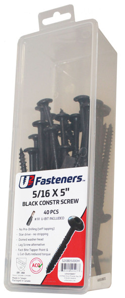 U2 BLACK CONSTRUCTION SCREW 5/16 x 6