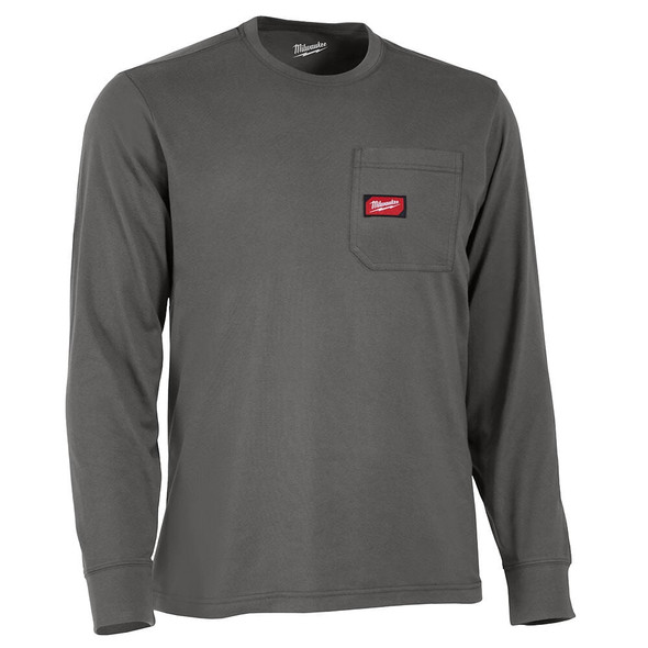 Milwaukee GRIDIRON™ Pocket T-Shirt - Gray Long Sleeve 