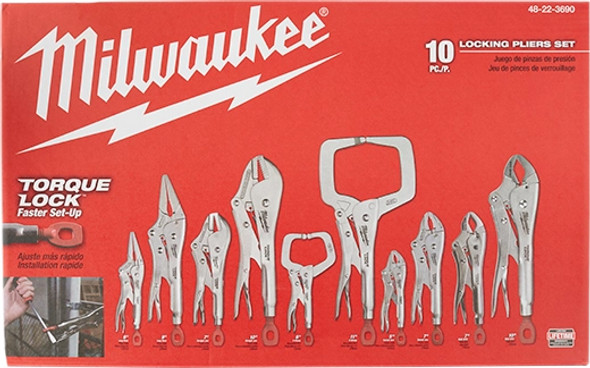 Milwaukee 10 PC Torque Lock™ Locking Pliers Kit (48-22-3690)
