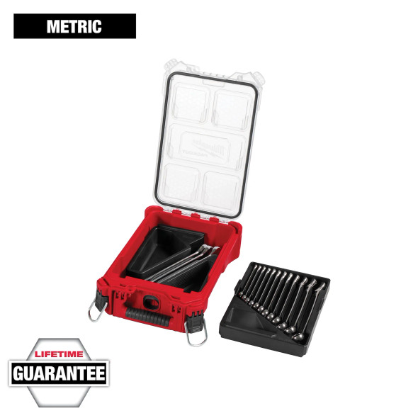 Milwaukee 15 PC METRIC Combination Wrench Set with Packout™ Compact Organizer (48-22-9483)
