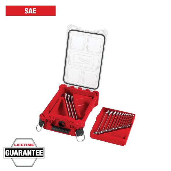 Milwaukee 15 PC SAE Combination Wrench Set with Packout™ Compact Organizer (48-22-9484)