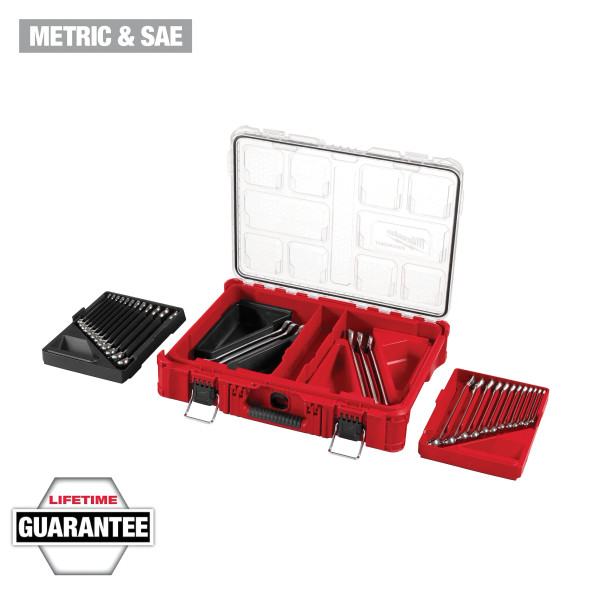 Milwaukee 30 PC METRIC & SAE Combination Wrench Set with Packout™ Organizer (48-22-9485)