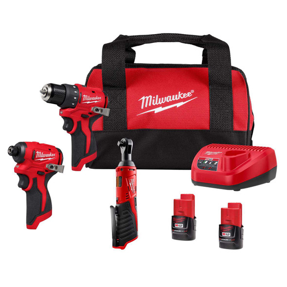 Milwaukee M12™ Subcompact Brushless 3-Tool Combo Kit (3494-23R)