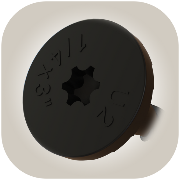 U2 BLACK FLAT HEAD SCREW 12 x 8" Bulk 300 PCS (W12108000B)