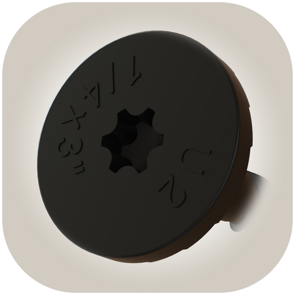 U2 BLACK FLAT HEAD SCREW 12 x 9" Small Pack 40 PCS (W12109000H)