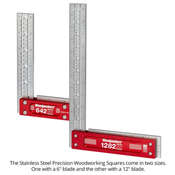 Woodpeckers Stainless Steel Square - 12" w/ Rack- It (SSSQ-12-24)