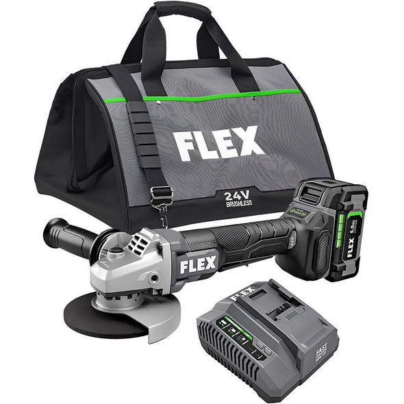 Flex 24V 5" Variable Speed Angle Grinder with Paddle Switch Kit (FX3171A-1C)
