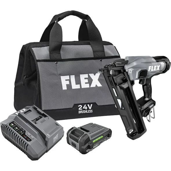 Flex 24V Cordless 16 Gauge Angled Finish Nailer Kit (FX4321A-1A)