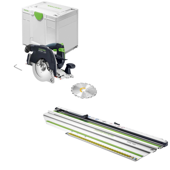 Festool HKC 55 K Cordless Carpentry Saw Basic with Festool FSK 250 Cross Cutting Guide Rail (578303-769941)