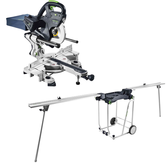 Festool Cordless Kapex KSC 60 EB-Basic with KSC 60 UG Underframe & Extension Set with Dual (Metric & Imperial) Scale (576848-200129-578920)