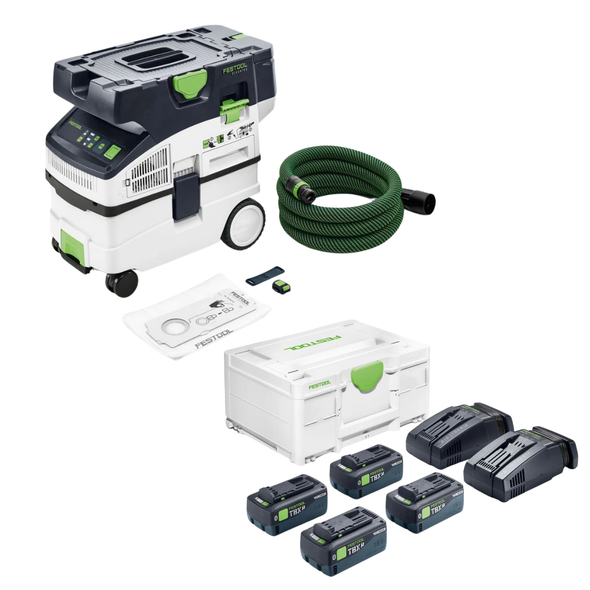 Festool Cordless Dust Extractor CTC MIDI I HEPA Basic with TBX 8 Tabless Battery Energy Set (577069-578947)