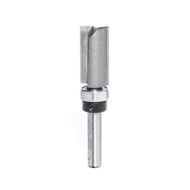 Amana Flush Trim Plunge Template with Upper Ball Bearing, 2 Flute, 1/2"Dia, 1/4" Shank, 2-1/2" Length (45460)