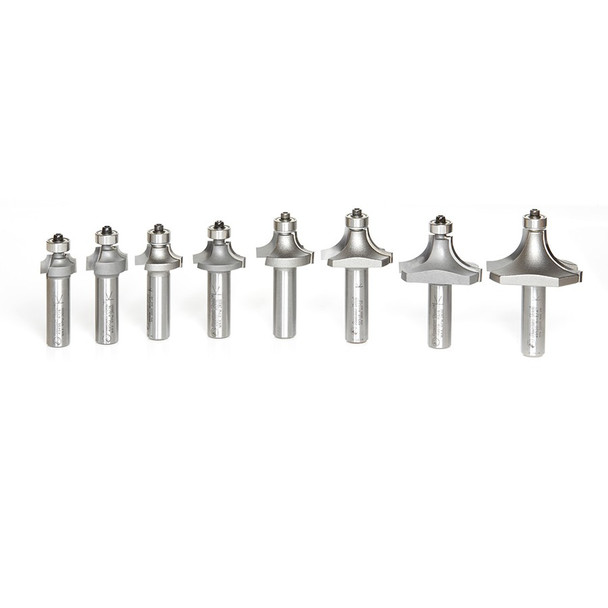 Amana Router Bits 8-pc Corner Round & Beading 1/2 Inch Shank Router Bit Collection (AMS-555)