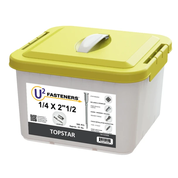 U2 TOPSTAR SCREW 1/4 - 3/8 X 2-1/2 Bulk 500 PCS (T00102500B)