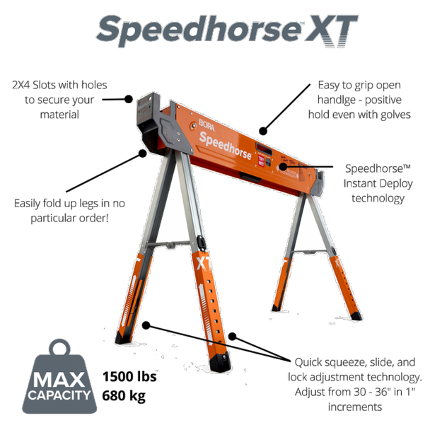 Bora Speedhorse XT 2 Pack Adjustable Leg (PM-4550T)