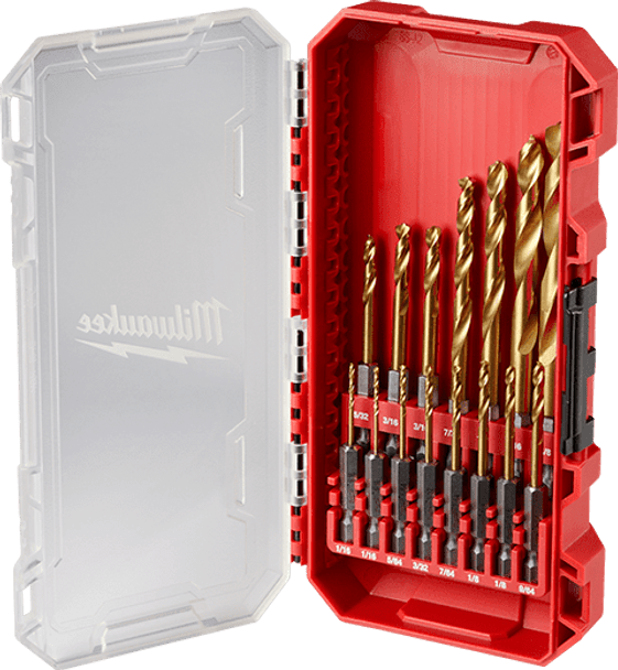 Milwaukee 15 PC SHOCKWAVE™ RED HELIX™ Titanium Drill Bit Set-(48-89-4670)