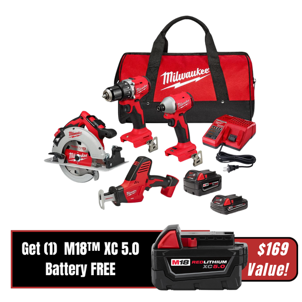 Milwaukee M18™ 4 Tool Combo Kit - (3693-24CX)