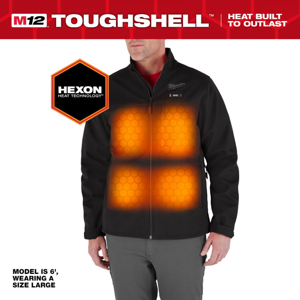 Milwaukee M12™ Heated TOUGHSHELL™ Black Jacket X-Large  (M100B-21XL)