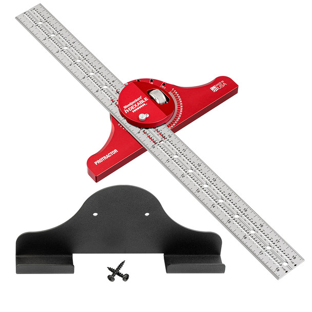 Woodpeckers in-DEXABLE Protractor with 18" Blade and Rack-It (I-P18B-I)