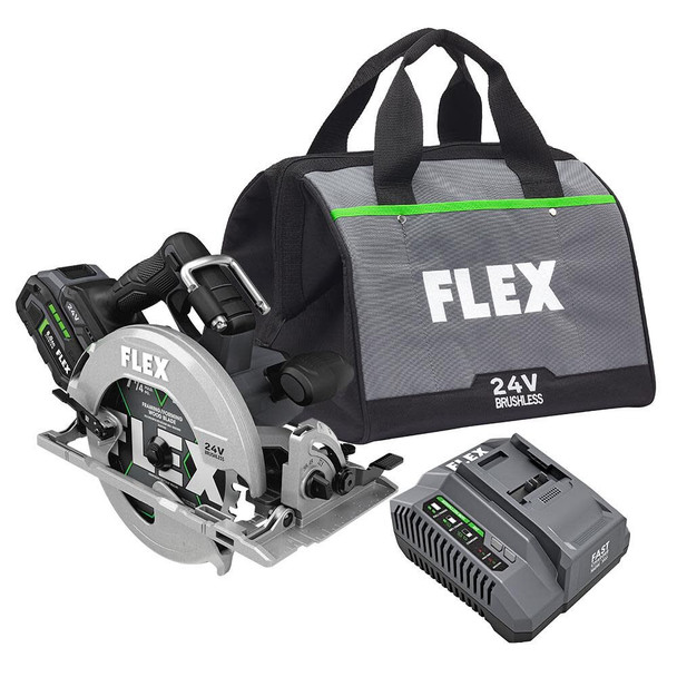 Flex 24V 7-1/4" In-Line Circular Saw Kit (FX2141-1D)