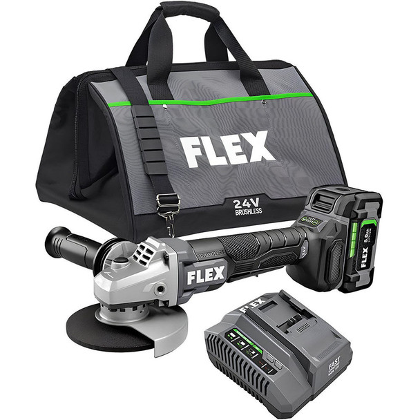 Flex 24V 5" Variable Speed Angle Grinder with Paddle Switch Kit (FX3171A-1C)