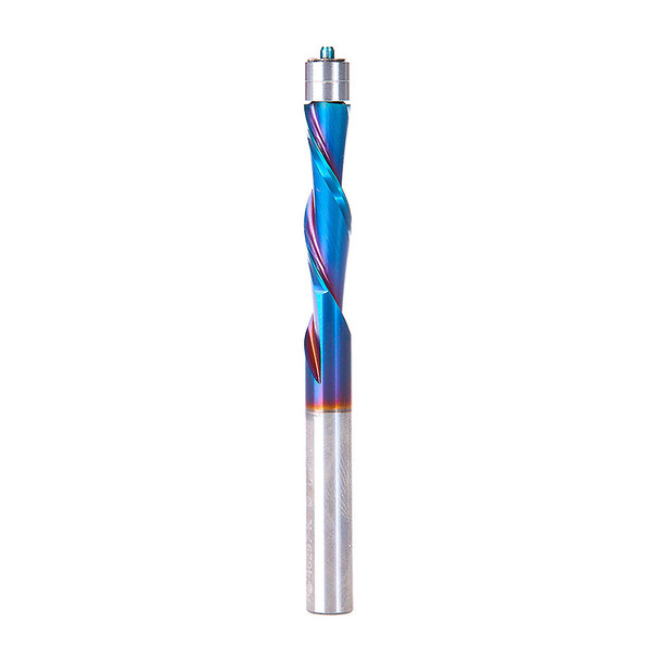 Amana SC Spektra Extreme Tool Life Coated UltraTrim Spiral with Double Bearing Down-Cut Router Bit 1/4" Dia x 1" CH x 1/4" Shank (46297-K)